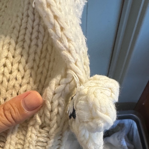 Anthropology Maeve Cream Knit Cardigan with Floral Details - Picture 6 of 9